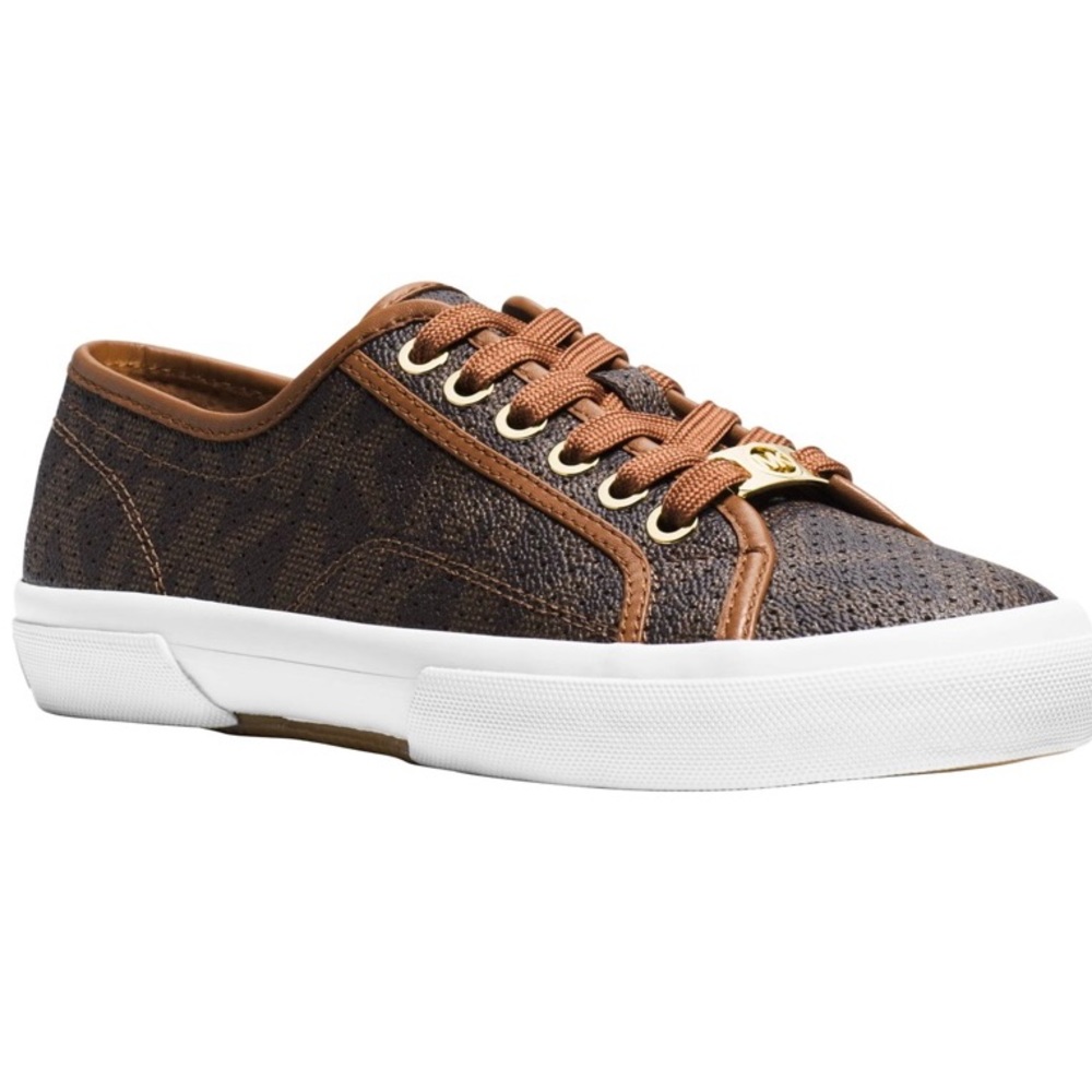 Michael Kors Brown Logo Boerum Lace Up Sneakers